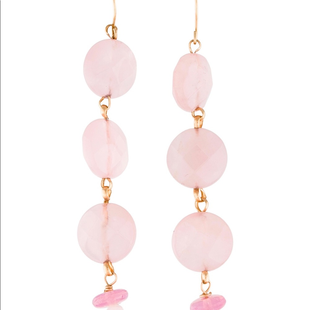 18k Gold Gorgeous Quartz and Opal Drop Earrings